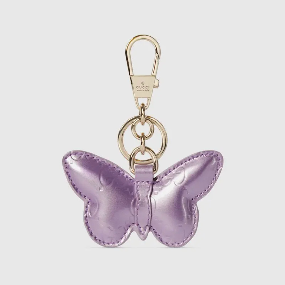 7304 - Gucci Butterfly Keychain Bag Charm - Purple - New in Box